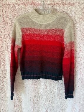 American Age Ombre Red to Navy Turtleneck Sweater